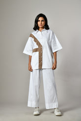 Blocking cotton coord set for women – lightweight two piece matching outfit, perfect for summer ethnic wear.