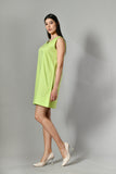 Bright green sleeveless dress for women – A-line cotton style for summer casual wear or beach-ready comfort. Dress Near Me
