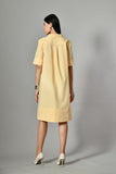 Knee-length yellow cotton dress–breathable and lightweight holiday dress perfect for beach vacations & casual summer styling.