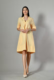 A-line yellow stripe summer dress for women – casual cotton sundress ideal for holidays, beach days, or warm-weather outings.