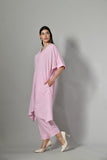 Summer cotton co ord set – two-piece striped kurta suit for women combining comfort with Indo-Western flair.