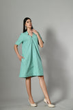 Green cotton dress for women – lightweight and elegant beach dress, ideal for plus size and formal summer occasions.