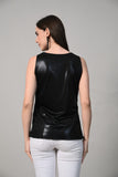 No Sleeve Black Top for Women-Trendy sleeveless black top with a cowl design, ideal for summer or jeans. summer top for women