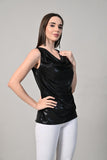 Casual Black Top for Women - Chic black cowl neck top, perfect for pairing with jeans or casual wear. tops for women crop