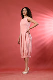 Stylish Pink Pleated Dress – Perfect Beach Dress Outfit for Women