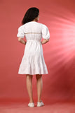 Trendy Puff Sleeve White Dress – A Wardrobe Essential – Stay fashionable with this white puff sleeve mini dress