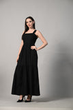 Cotton Dress for Women - A flattering black dress, perfect for summer or vacations, offering comfort and chic style.
