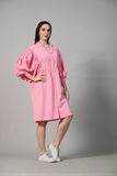 Beautiful pink dress for women, featuring a flattering cut and elegant design. Perfect for casual or formal occasions, ISARA
