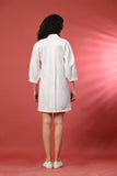 Elegant V-Neck White Shirt Dress for Women– A versatile choice for women's vacation dresses, this dress blends sophistication