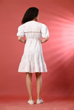 Trendy Puff Sleeve White Dress – A Wardrobe Essential – Stay fashionable with this white puff sleeve mini dress