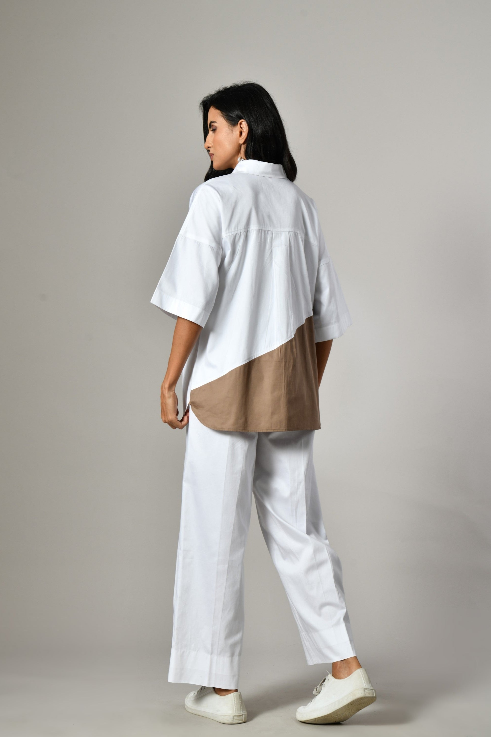 Casual cotton shirt pant combo – minimalist Indian coord set for office wear and daily styling. two piece outfits, 