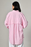 Designer casual pink shirt for women– summer-ready embellished shirt with long sleeves and workwear appeal. office wear shirt