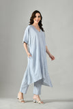 Lightweight linen coord set for women – casual kurta pant set ideal for summer, festive, or everyday ethnic wear. 