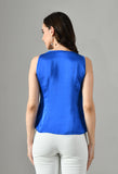 Ladies short cowl neck crop top in sky blue – trendy summer top for women to pair with jeans or skirts. Top for women western