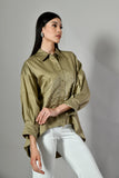 Stylish workwear shirt for women – embellished cotton tunic with designer detailing, perfect for office or weekend outings. 