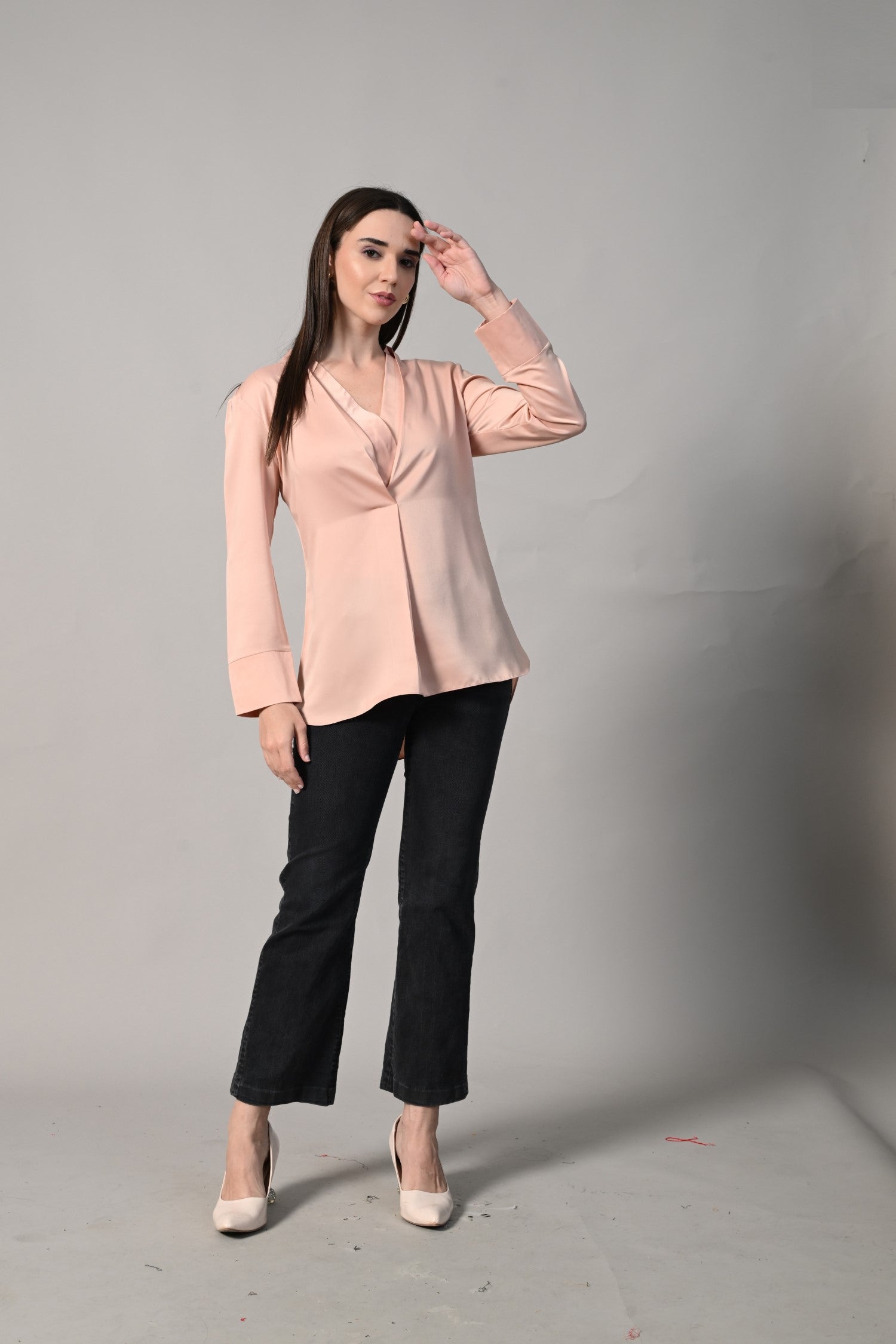 full sleeves crop top for women, Satin top for women, tops for women, trending tops for women, trendy tops for women
