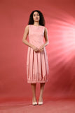Pink Pleated Midi Dress – Light Pink Sundress for Summer Travel