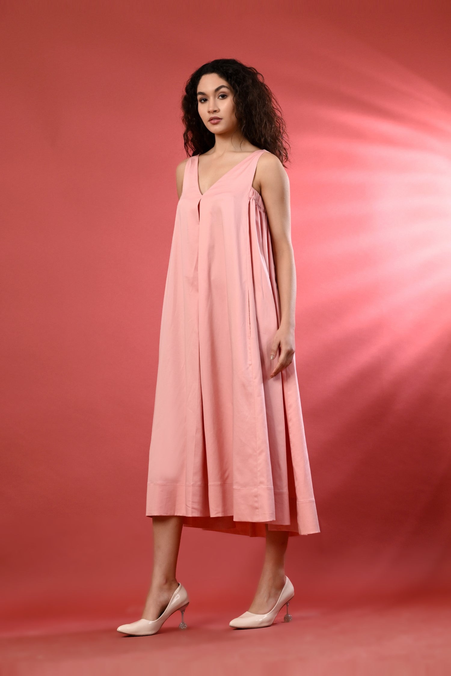 Pink Casual Summer Outfit – Stylish &  Linen Dress