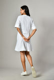 White shirt dress for women – breathable cotton A-line mini dress for casual days and beach outings. 