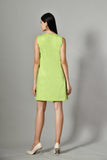 Casual cotton green dress with V-neck – lightweight and breezy short summer dress for ladies, ideal for day outings. 