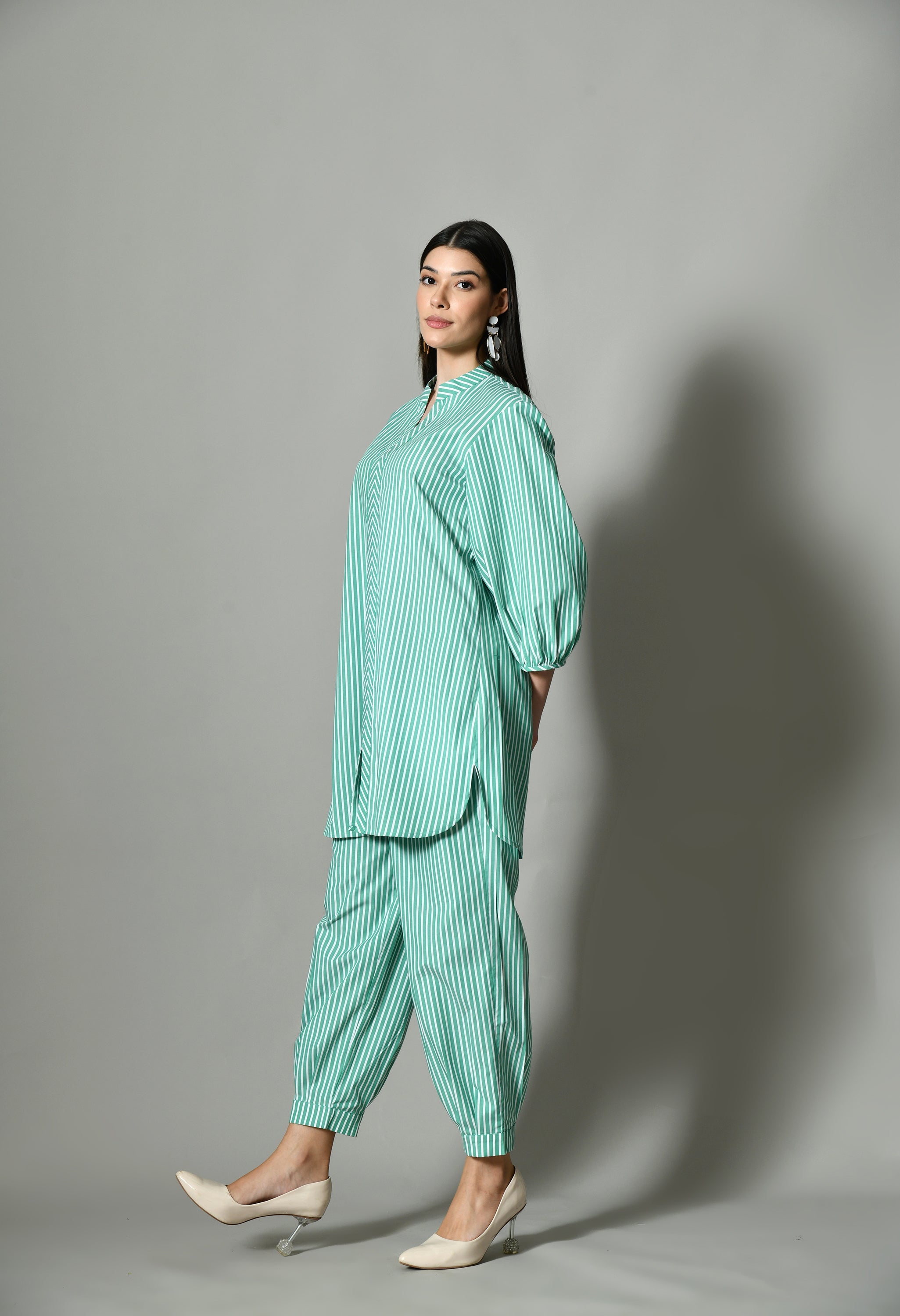 Summer coord set for women – breathable cotton trouser co ord perfect as a wedding guest or festive two-piece outfit.