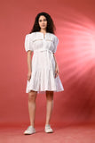 Elegant Puff Sleeve White Dress for Women – This chic white summer dress features stylish puff sleeves, making it perfect 