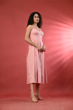 Lightweight Pink Pleated Dress with Intricate Embroidery – A Must-Have Summer Fashion Piece