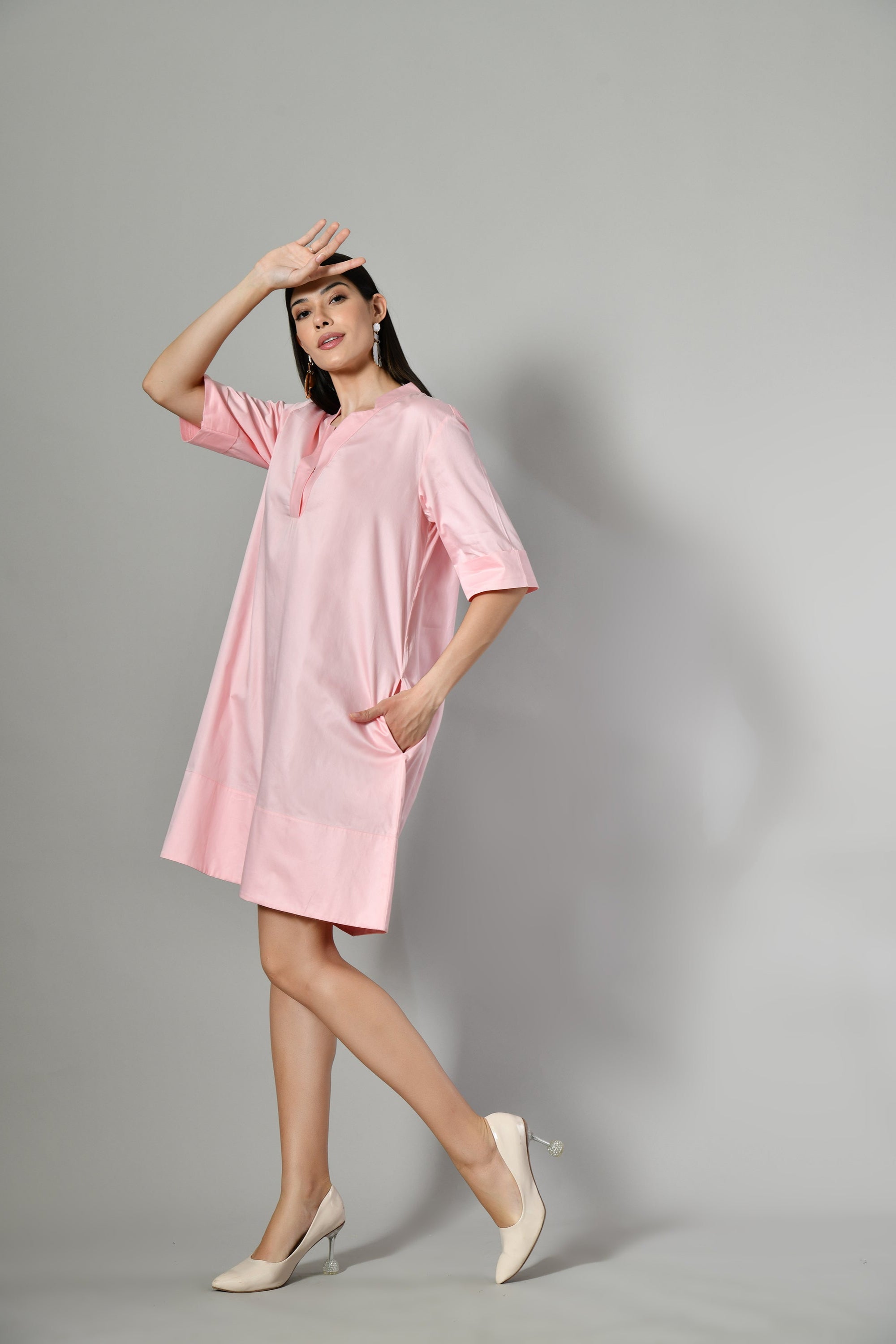 Chic pink summer dress – versatile cotton outfit for beach holidays, formal brunches, or warm-weather evenings. summer dress, cotton dress, beach wear