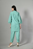 Cute two-piece coord set for women – cotton striped co-ord ideal for summer styling, inspired by H&M and Zara co ords. 