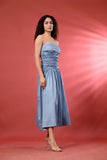 Chic Formal Midi Dress for Women – Strapless & Stylish Summer Evening Dress