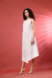 Fresh and airy sleeveless white dress for women, great for beach trips and outdoor activities.